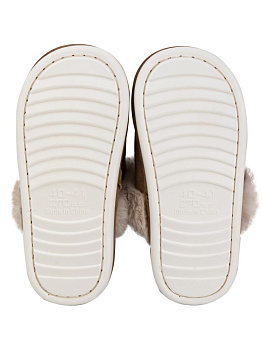 Тапочки домашние 40-41 женские угги светло-коричневый полиэстер/ПВХ 000000000001228913