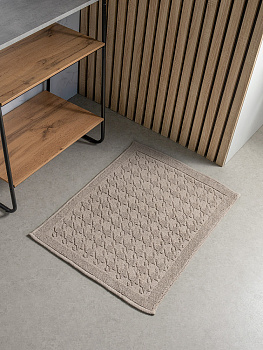 Коврик универсальный 60x80см DE'NASTIA Гусиные лапки букле бежевый хлопок 000000000001228481