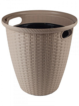Кашпо напольное Ротанг D 380/30 л с внутренним горшком 16 л Молочный шоколад ING50030ШОК 000000000001171890