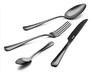 Набор столовых приборов 24предмета APOLLO genio Baguette Black(6ст вилок,6ст ложек,6 чайных ложек,6 столовых ножей).Материал: нержав 000000000001194473