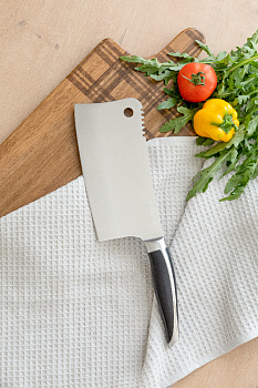 Нож Кухонный топорик 17,3см DE'NASTIA Wave line черный нержавеющая сталь/пластик 000000000001228008