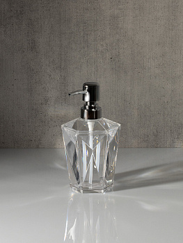 Диспенсер для жидкого мыла 9,5x17,5см DE'NASTIA CRYSTAL прозрачный акрил/пластик 000000000001228368