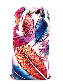 Полотенце пляжное с чехлом 75х150см Перья микрофибра полиэстер 000000000001227522