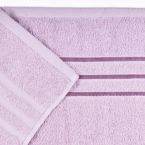 Полотенце махровое 70х130см СОФТИ бордюр с 3 полосками лавандовое плотность 400гр/м 100% хлопок 000000000001212217