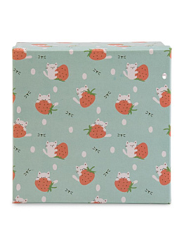 Подарочная коробка 14х14х7,5см КОТИК С КЛУБНИЧКОЙ картон 000000000001229177