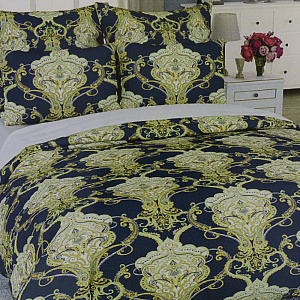 Комплект постельного белья 2-спальный LUCKY Императрица 2наволочки70х70см 1пододеяльник200х215см 1простыня220х215см серо-бежевый поплин 100%хлопок 000000000001206538