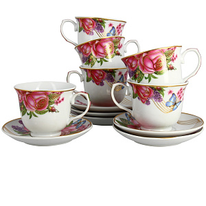 Чайный набор Цветные линии Matissa, 220мл, 12 предметов 000000000001140322