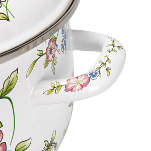 Набор кастрюль 5шт 18см-2,5л/20см-3,5л/22см-4,5л/24см-5,5л/26см-6,5л Розы эмаль 000000000001223936