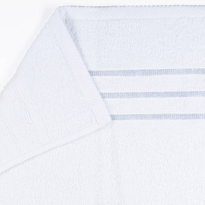 Полотенце махровое 50х90см СОФТИ бордюр 3 полоски белый хлопок 100% 000000000001212205