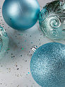 Набор украшений декоративных 4шт голубой (шар матовый 10см-1шт, шар с блестками 10см-1шт, шар с рисунком 10см-2шт) 000000000001208298