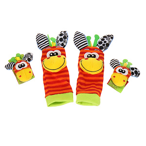Набор детских носочков и напульсников с погремушками Забавные Зверюшки Bradex 000000000001145066