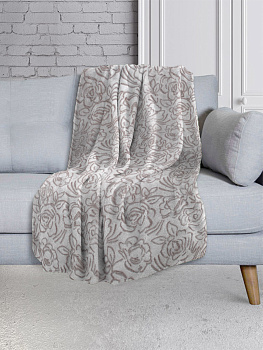 Плед LUCKY Поздравляю розы2 двуцвет. 150х200см 100%пэ коричневый T040112 000000000001189181