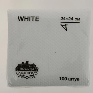Салфетка бумажная 24x24см 100 листов NIKA белая однослойная перфорированная 000000000001188386