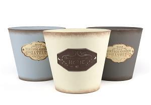 Кашпо 17х15см Garden Стакан высокий микс пластик/металл 000000000001216369