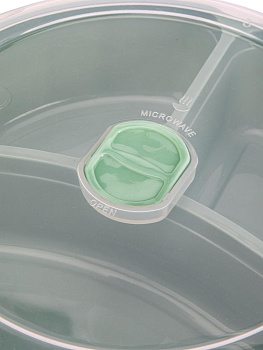 Контейнер пищевой с клапаном 650мл круглый с отделениями в ассортименте пластик 000000000001228399