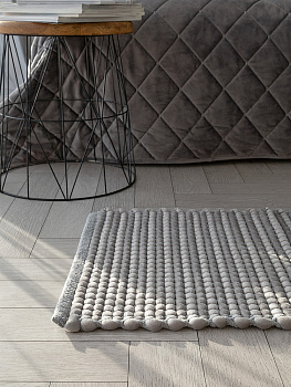 Коврик универсальный 50x80см DE'NASTIA велюр серый хлопок/полиэстер 000000000001230284