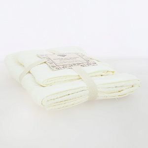 Набор полотенец подарочных 2шт 70x130см/50x90см LUCKY Розы молочных 30%хлопок 70%бамбук 000000000001208960