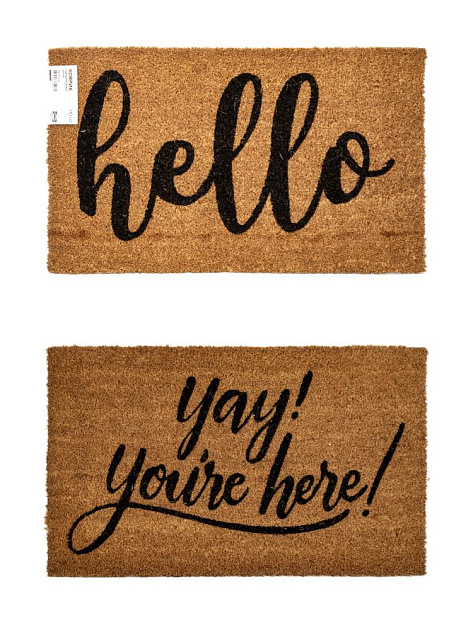 Коврик придверный 45х75см FORA Hello графит кокос 000000000001227663