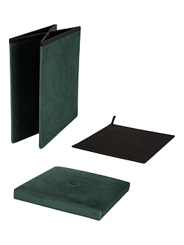 Пуфик складной 38х38х38см куб изумрудный велюр 000000000001226415