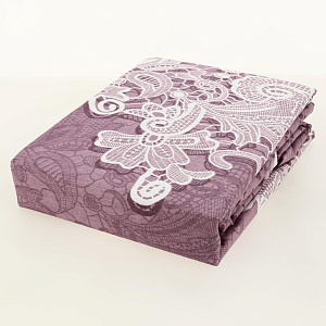 Комплект постельного белья 1,5сп Павлина Ажур лиловый бязь 125гр/м2 100% хлопок 000000000001203579