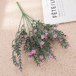 Цветок искусственный зелень 29см с мелкими розовыми цветочками 000000000001218445