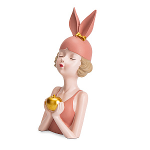 Фигура декоративная 21см Девушка с ушками зайка 000000000001219425