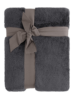 Плед 200x220см DE'NASTIA Тедди серый полиэстер 000000000001200530