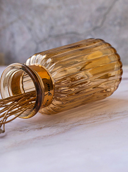 Ваза 22х8,5см Амбер с золотым горлышком стекло 000000000001209242