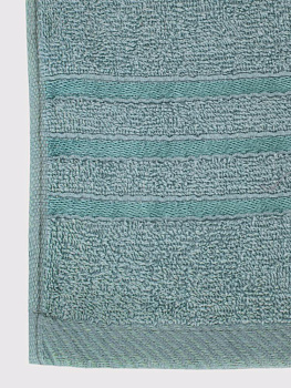 Полотенце махровое 30х60см СОФТИ бордюр 3 полоски бирюзовый хлопок 100% 000000000001215903