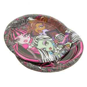 Набор одноразовых тарелок Страшно красивые Монстр Хай, 23 см, 10 шт. 000000000001114617
