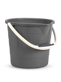 Ведро 10л без крышки со сливным носиком серый полиэтилен 000000000001227330