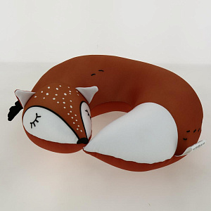 Подушка антистресс 30x34см LUCKY Лиса для путешествий детская оранжевая полиэстер 000000000001189859