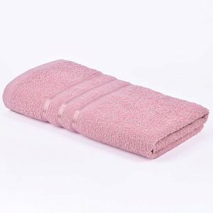 Полотенце махровое 50х90см СОФТИ бордюр с 3 полосками розовое плотность 380гр/м 100% хлопок 000000000001212202