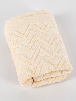 Полотенце махровое 30х60см LUCKY Зигзаг молочный хлопок-100% 000000000001214713