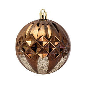 Декоративное украшение Набор шаров 4шт 8см Рельеф серия Бронзовая пластик 000000000001224105