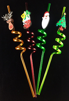 Трубочки для коктеля Новый Год 4шт спираль 2-0065 000000000001202681