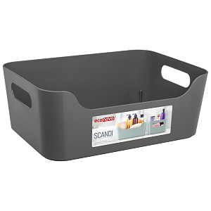 Корзинка 34х24х14см 10л ECONOVA SCANDI серый пластик 000000000001222762