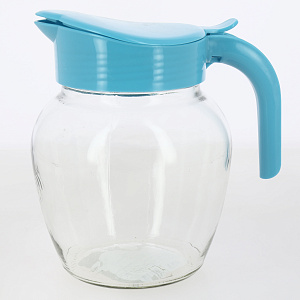 Кувшин 1,5л LARANGE ФОНАРЬ с крышкой Бирюза стекло 000000000001212046