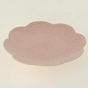 Тарелка десертная 20см КОРАЛЛ Бабочка розовая HD-010P 000000000001181052