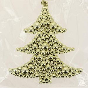 Новогоднее подвесное украшение Ёлочка в золоте из полипропилена 9,5x9x0,3см 81957 000000000001201810