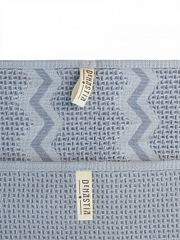 Набор полотенец кухонных 35x70см 2шт DE'NASTIA 270гр вафля зиг-заг/однотон синий хлопок 000000000001228568