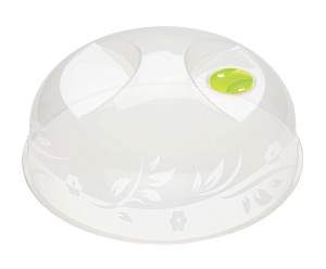 Крышка для СВЧ и холодильника D230хH10см БЫТПЛАСТ с клапаном с декором 000000000001010535