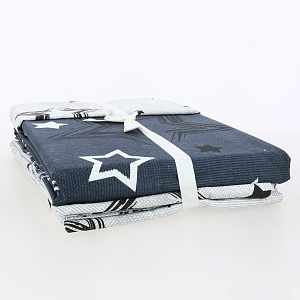 Комплект постельного белья 1,5-спальный LUCKY Звездное небо 1 наволочка 50х70см синий/белый ранфорс 80% хлопок 20% полиэстер 000000000001213467