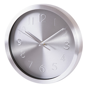 Часы настенные кварцевые Такт серебро (корпус из алюминия, циферблат из полистирола, питание от батарейки типа AA 25,2x4,2см 79661 000000000001195748