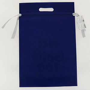 Мешочек Синий М из нетканого материала плотностью 70г/м2 с полиэстровой лентой для упаковки сувенирной продукции 0,2х30х45см 81726 000000000001201874