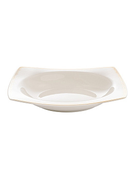 Тарелка суповая 23см 370мл DE'NASTIA MARE белая с золотистой каймой фарфор 000000000001218839