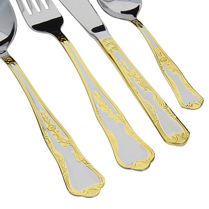 Набор столовых приборов Samba-2 Herdmar, полированный с декором, 24 предмета 000000000001086021