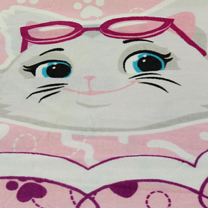 Махровые полотенца 44 котёнка Девочки розовый, 100% хлопок. Материал - махра/велюр, яркий детский рисунок . Размер 60 х 120см.110021 000000000001196737