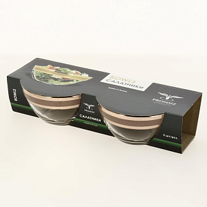 Набор салатников 2шт 16см ПРОМСИЗ Ампир Рубин стекло 000000000001200665