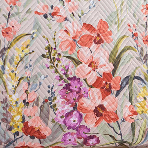 Покрывало Этель "Акварельные цветы" 180х210±5см, коралловый, 100% полиэстер 4796226 000000000001200185